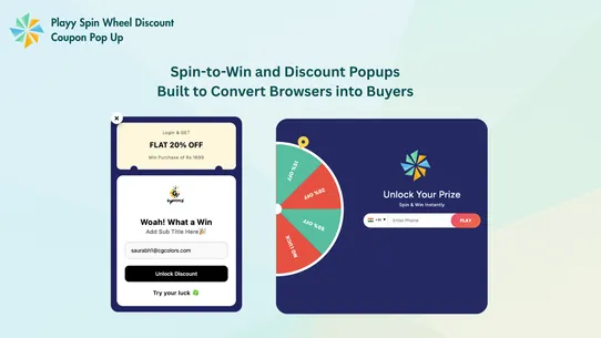 Playy Spinwheel Discount Popup screenshot