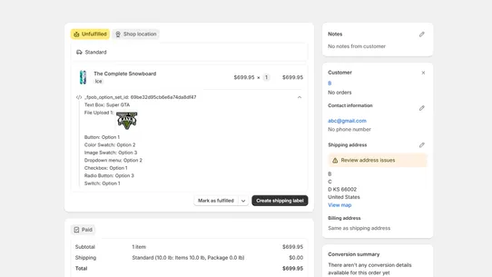 Product Options Builder ‑ POB screenshot