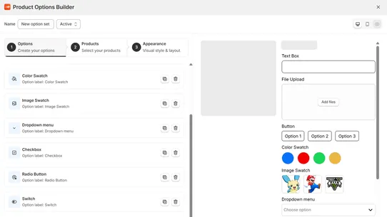 Product Options Builder ‑ POB screenshot