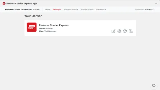 Emirates Courier Express App screenshot