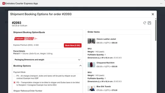 Emirates Courier Express App screenshot