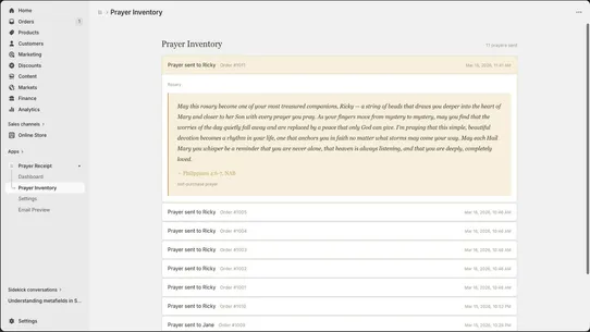 PrayerReceipt screenshot