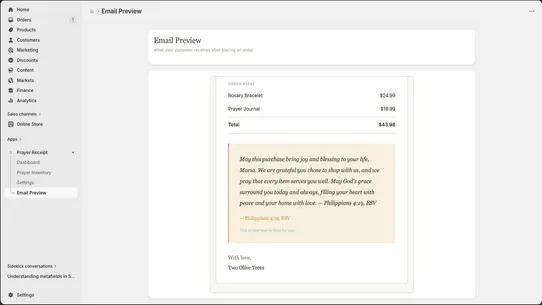 PrayerReceipt screenshot
