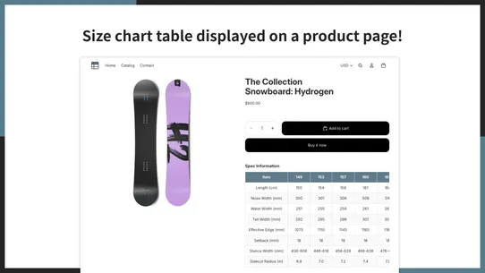 UR: Size Chart, Guide &amp; Table screenshot