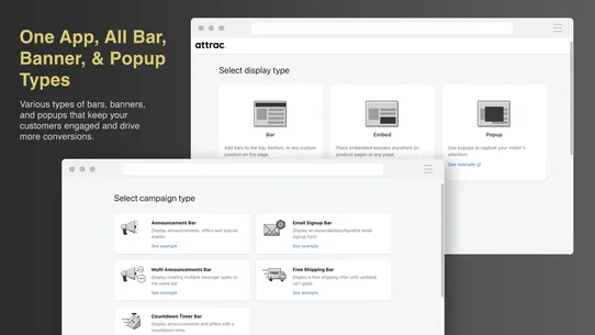 Attrac: Bars, Banners, Pop ups screenshot