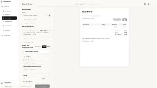 Clever Invoice ‑ E‑Rechnung screenshot