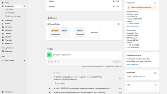 Smart Notes: Team Order Notes screenshot