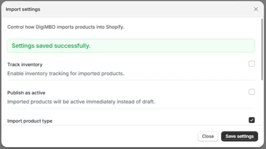 DigiMBO ‑ Product Import screenshot