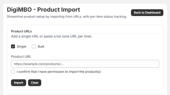 DigiMBO ‑ Product Import screenshot
