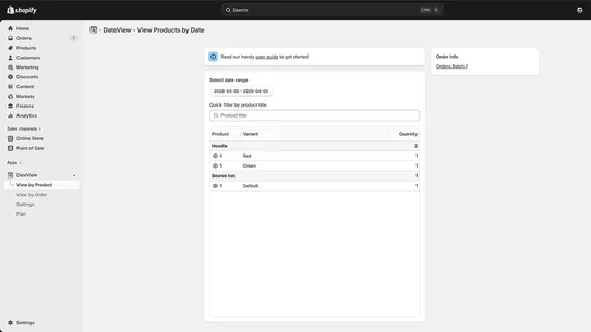 DateView: Plan Future Orders screenshot