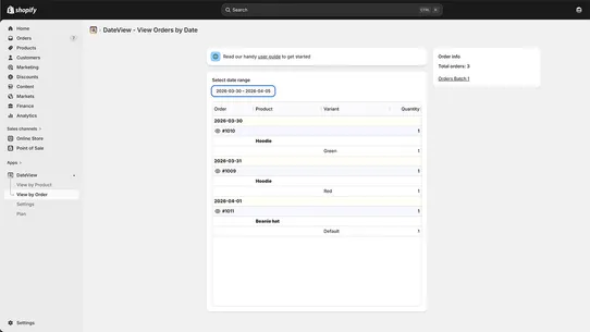 DateView: Plan Future Orders screenshot