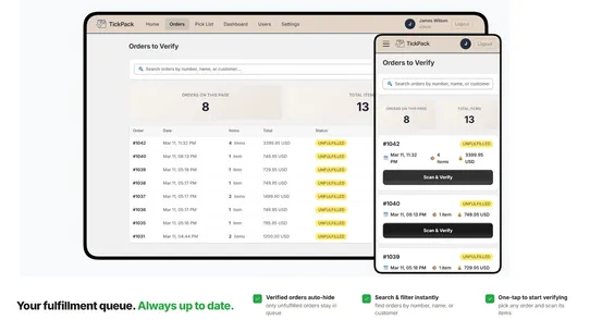 TickPack: Scan, Verify &amp; Pack screenshot