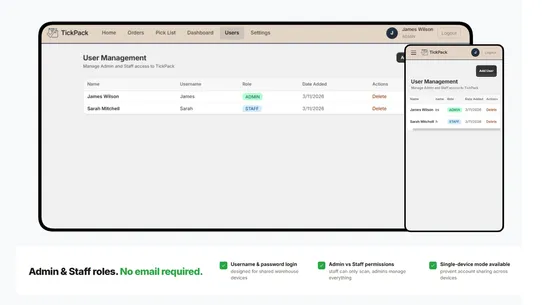 TickPack: Scan, Verify &amp; Pack screenshot