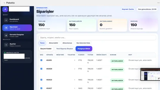 Paketio screenshot
