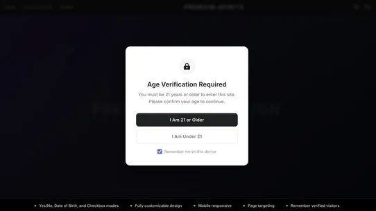 AgeVerify ‑ Age Gate Popup screenshot