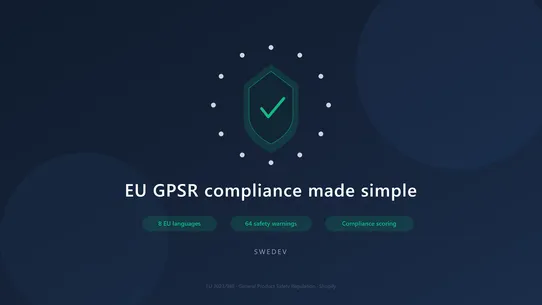 SWEDev GPSR Compliance Hub screenshot