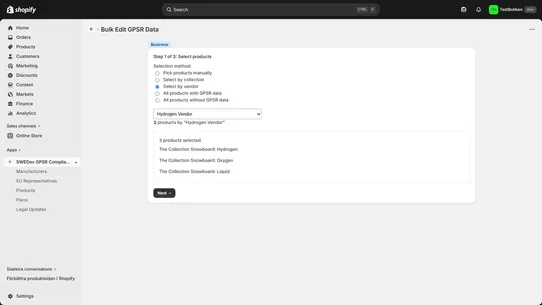 SWEDev GPSR Compliance Hub screenshot