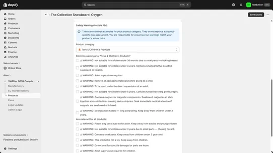 SWEDev GPSR Compliance Hub screenshot