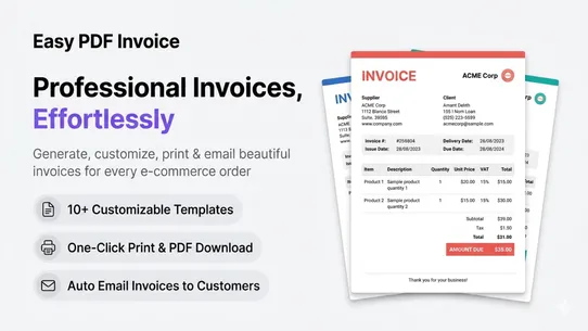 Easy PDF Invoice screenshot