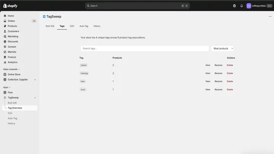 TagSweep screenshot