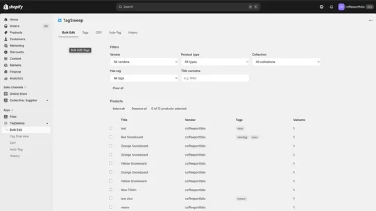 TagSweep screenshot