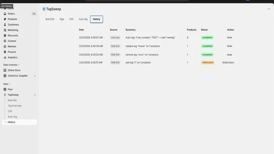 TagSweep screenshot