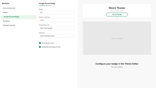 LogoBadge ‑ Google Reviews screenshot