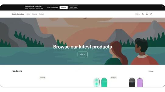 Bloqio CRO TopBar screenshot