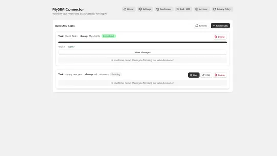 MySIM Connector screenshot