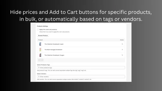HIDR: Hide Price &amp; Add to Cart screenshot