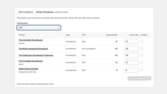 Stocktake ‑ Inventory Audits screenshot
