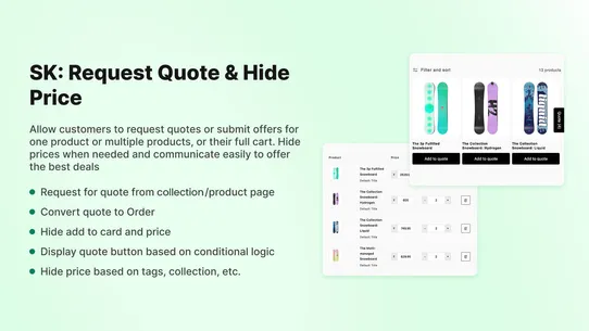SK Request a Quote, Hide Price screenshot
