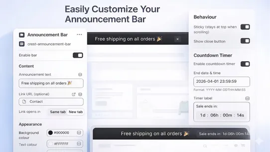 Crest Announcement Bar screenshot