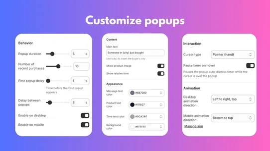 RSP Recent Sales Popup screenshot