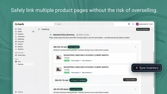 Duplicup ‑ Duplicate SKU Sync screenshot