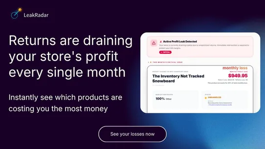LeakRadar ‑ Return Analytics screenshot