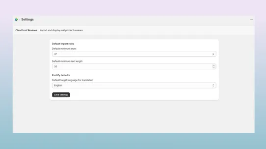 ClearProof Reviews Import screenshot