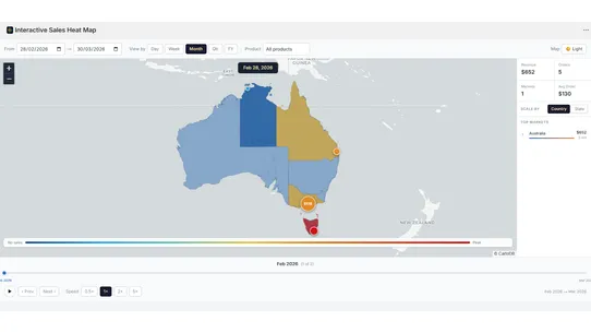 Interactive Sales Heat Map screenshot
