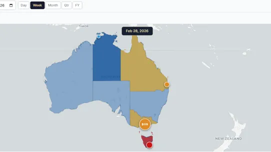 Interactive Sales Heat Map screenshot