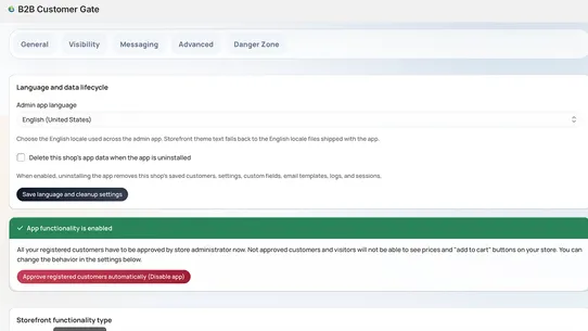 B2B Customer Access screenshot