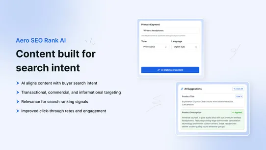 Aero SEO Rank AI screenshot