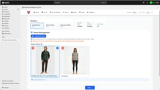 Vovrix AI Virtual Try‑On screenshot