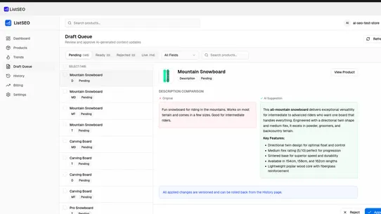 ListSEO: AI SEO You Control screenshot