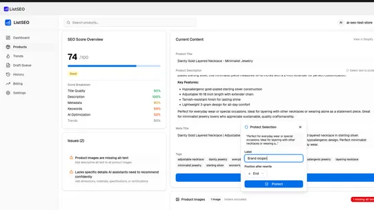 ListSEO: AI SEO You Control screenshot