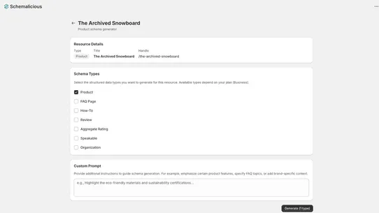 Schemalicious JSON‑LD Schema screenshot