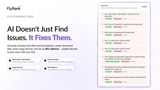 FlyRank AI SEO &amp; Insights screenshot
