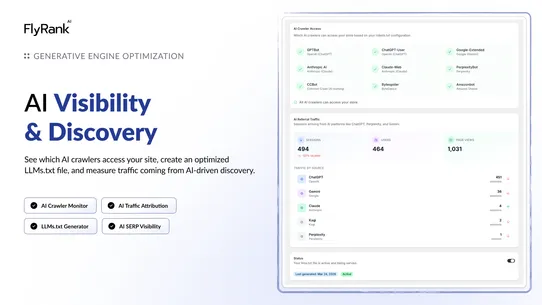FlyRank AI SEO &amp; Insights screenshot