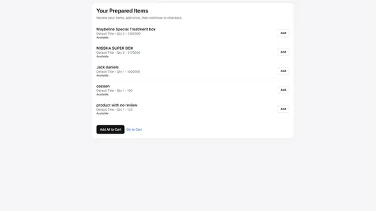 CartPrep: Make recurring carts screenshot