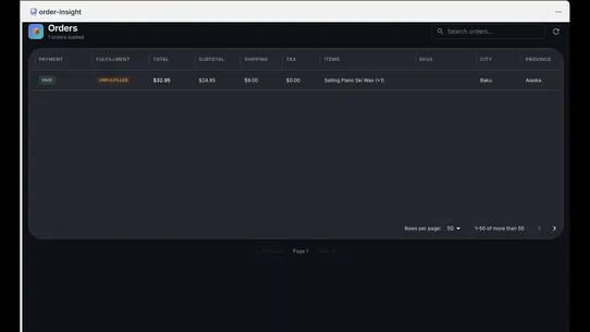 Order Insight screenshot