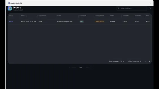 Order Insight screenshot